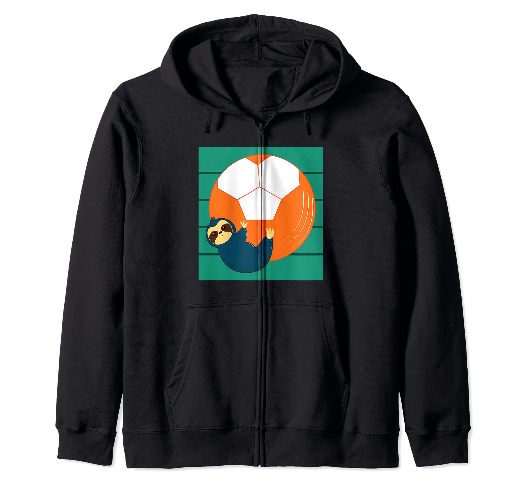 

Sloth Relaxing with Handball Indoor Sports Fan Zip Hoodie чёрный