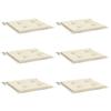 Garden Chair Cushions 6 Pcs Cream 40x40x4 Cm Oxford Fabric
