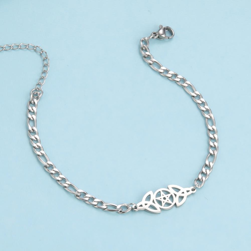 Dawapara Vintage Pentagram Bracelet Sun Supernatural Pentacle Charm Bracelet Wiccan Couple Jewelry Stainless Steel Gift