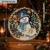 2D Flat 1pc Christmas Pearl Diamond Art Hanging Kits, 3D Mixed‑Sized Beads Craft, DIY Acrylic 25cm/20cm Pearl Diamond Painting Hanging Ornament