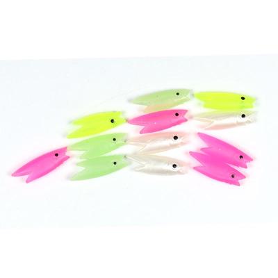 2 cm 0,3 g rosa/weiß/gelb/leuchtender weicher Silikon-Fischkopf, DIY-Sabiki-Rig-Material, weicher Köder für Makerel-Weißfische