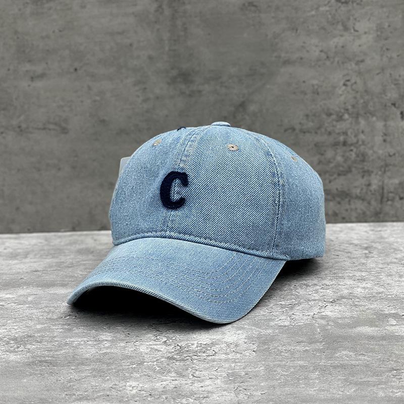 C Letter Denim Baseball Cap Women'S Spring And Summer Ins Style Versatile Casual Cap Men'S Trendy Hat Soft Top