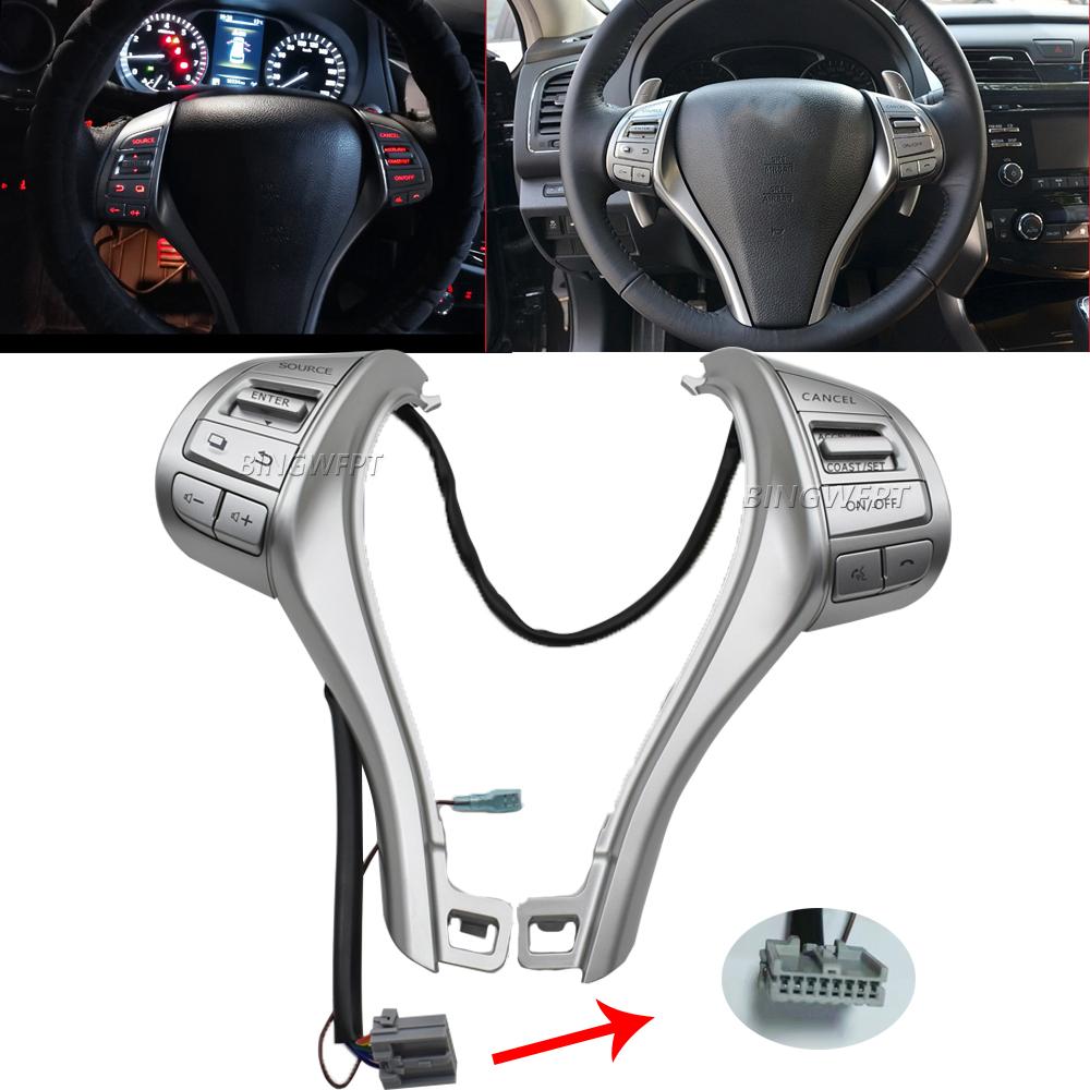25550-3TA3A Multifunction Steering Wheel Combination Control Switch For Nissan Altima 2013-2018 NAVARA 2017-2021 Tiida 2016-2020 silvery
