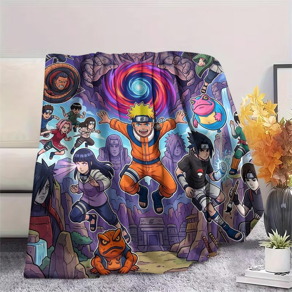 Naruto Print Flannel Blanket, Ultra Soft High Quality All Seasons Warm Throw, Home Decor Cozy Blanket, Perfect Christmas Gift