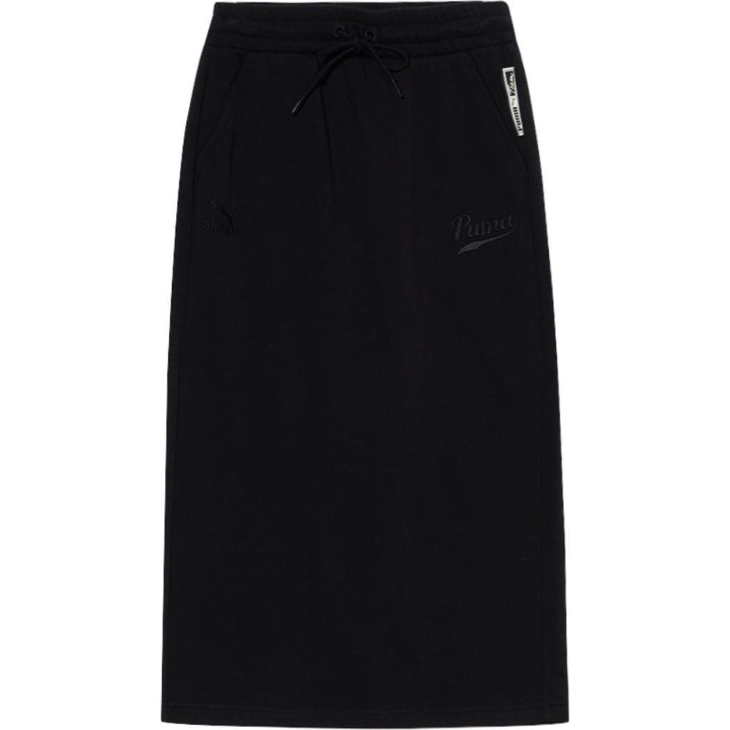 Puma Womens Basic Comfortable Sporty Minimalist Solid Color Casual Long Skirt Women skirts Black 538360-01