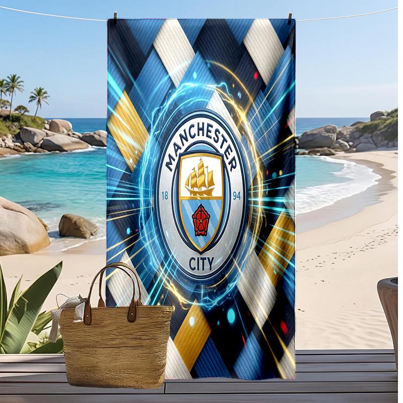 Manchester City Printed Beach Towel Quick Dry Soft TowelPortable Large Rectangular Beach Blanket for Travel Swimming Pool