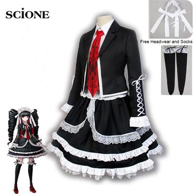 Yasuhiro Taeko Cosplay Costume Danganronpa Celestia Ludenberg Wigs Woman Lolita Uniform Skirt Halloween Party Dress