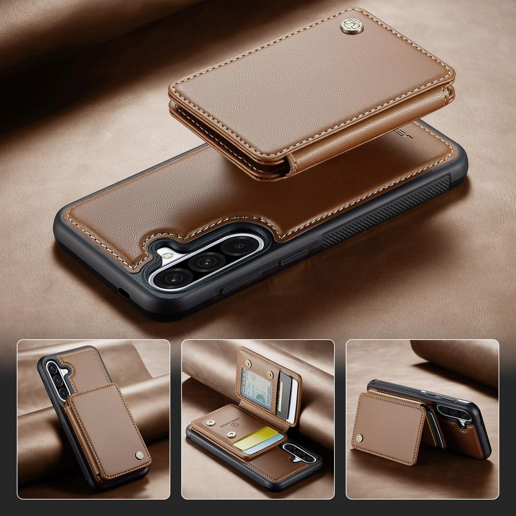 Etui JEEHOOD J05 ze skóry na Samsunga Galaxy A56 5G z odpinaną magnetyczną kieszonką na karty