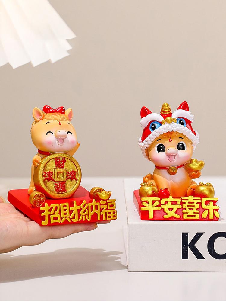 Zodiac Horse Desktop Phone Stand Chinese New Year Gift National Trend Mascot Figurine