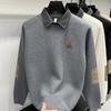Autumn And Winter Trendy Brand Fake Two-Piece Shirt Collar Long-Sleeved Sweater Knitted Sweater Warm Casual Fashion Men