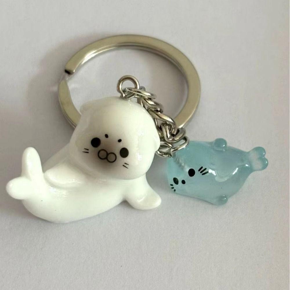 3 Stuks 3D Ontwerp Zeeleeuw Sleutelhanger Lichtgevende Eigenschap Dier Sleutelhanger 3D Lichtgevende Sleutelhanger Cadeaus