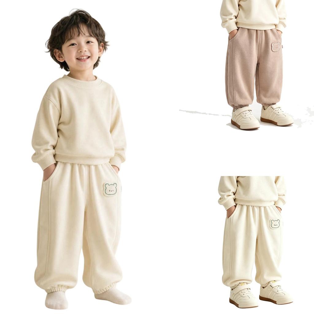 Kids' Stylish Color Sweatpants with Pockets and Elastic Cuffs for Boys and Girls