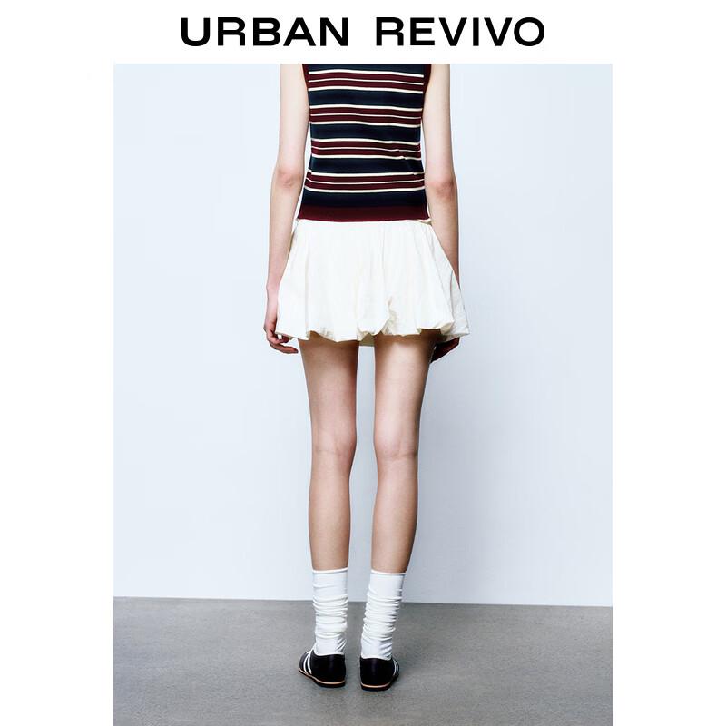 UR Spring 2025 Women's Color-Block Lettuce-Edge Mini Skirt