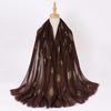 Ethnic Style Gold Foil Printed Scarf Soft Polyester Women S Fashion Scarf