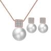 Ensemble de bijoux 3 pièces Élégant Perles Imitation Strass Géométrie Collier Boucles d'oreilles Pour Femmes Mariée Mariage Fête Cadeaux