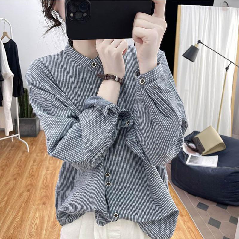 Shirt for Women Oversize Cotton Loose Casual Long Sleeve Pullover Soft Loose Shirt Top
