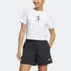 Adidas X Seebin SS23 Logo Embroidered Letter Print Crop T-Shirt Women Tops White HY2816