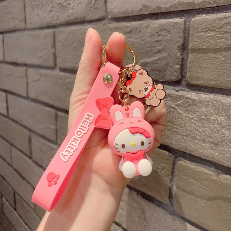 Adorable Cartoon Strawberry Bear Keychain Creative Gift Bag Charm For All Occasions
