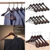 Wood Solid Hanger Ultra Wide Shoulders And Anti Slip Design For Rotating Hook