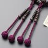 Buddhist altar shop Takita Shoten Prayer Shingon authentic prayer beads for striped ebony 8 pure silk Hanabon beads bag Kyoto prayer certificate