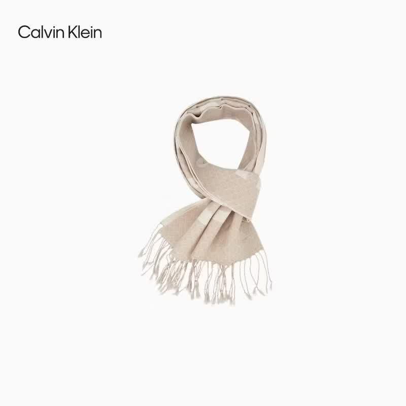 Calvin Klein Jeans Wool Blend Jacquard Fringe Scarf One Size