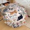 1 Stück Katzen-Blumen-Regenschirm – 8-Streben-verstärkt, tragbar, faltbar, für Reisen geeignet, für alle Jahreszeiten, täglicher Outdoor-Gebrauch, eine ideale Wahl – K0386