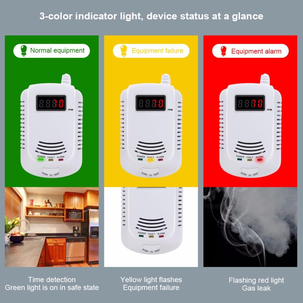 CO and Gas LCD Gas Detector, Home Natural Gas/Methane/Propane/CO Alarm, Leak Sensor Detector with Voice Promp and LED Display