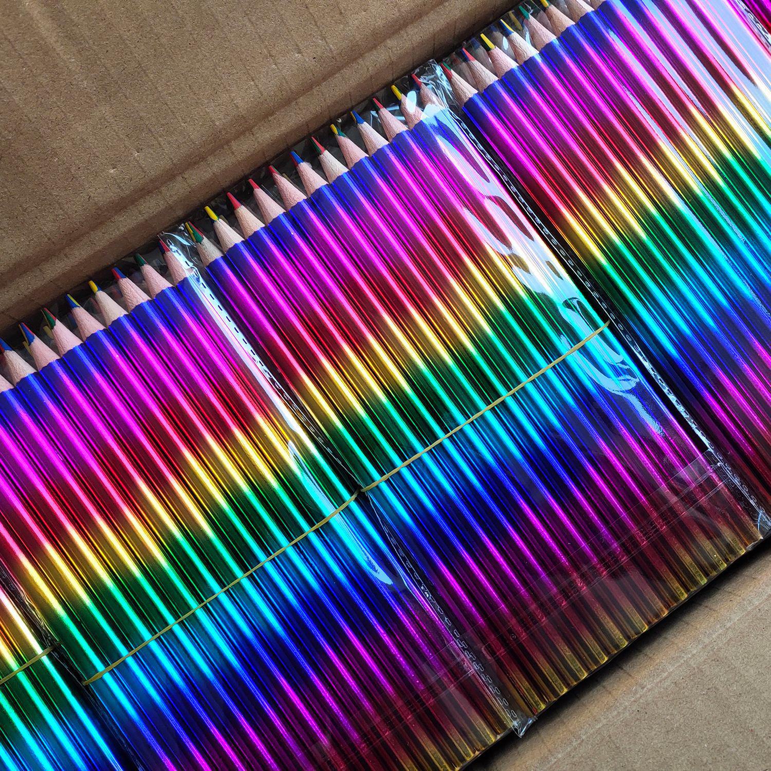 

Радужная ручка с четырехцветным стержнем - набор креативных карандашей для граффити своими руками, корейские канцелярские принадлежности Rainbow barrel—4 colors same core