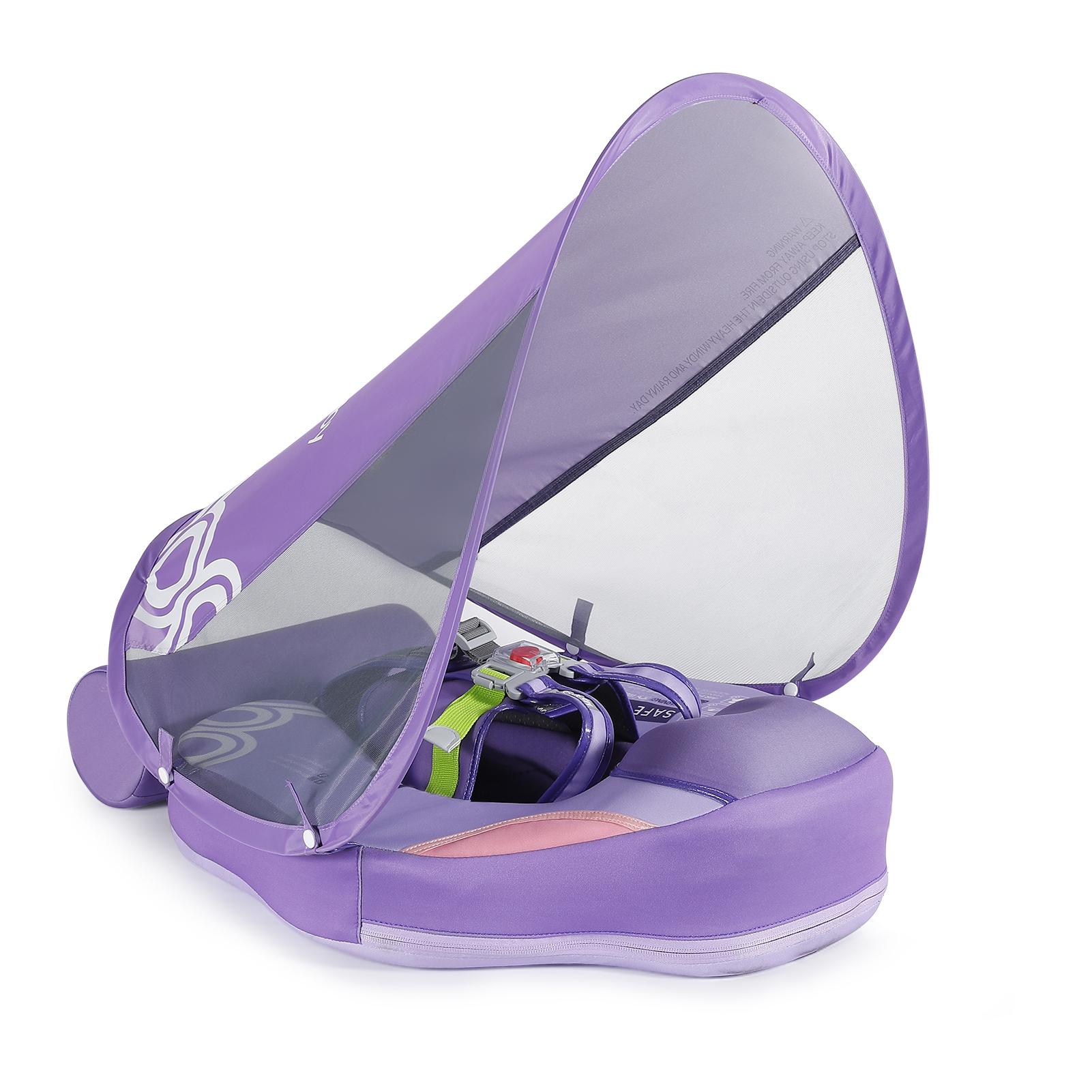 Mambobaby Opblaasbare Baby Zwem   Zacht Waterdichte Baby Zwem   Huidvriendelijke Zwemtrainer met Staart   + Zonnekap voor 3-24 Maanden B