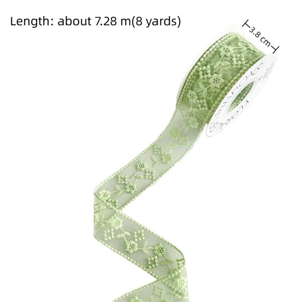 Dekoracyjna 38mm Koronkowa Rzeźbiona Wstążka Ażurowa Ręcznie Robiona DIY Jedwabna Wstążka 8 Jardów Materiały Prezentowe Wstążka do Pakowania Prezentów Tkanina