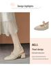 Spring/Summer 2025 Women's Pointed-Toe Mary Jane Sandals - French Fairy Style, Retro Chunky Mid-Heel Evening Shoes