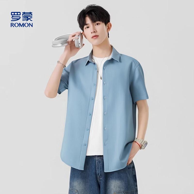 Luomeng Men s Short Sleeve Business Casual Shirt S