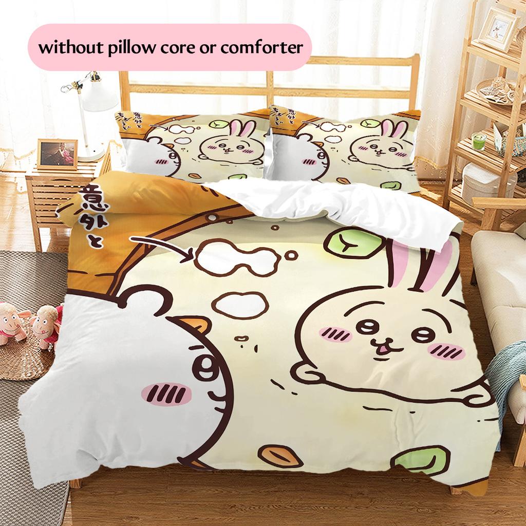 Chiikawa Pattern Bedding Quilt Set Home Decoration Gift (1 * Duvet Cover + 2 * Pillowcase Without Core)