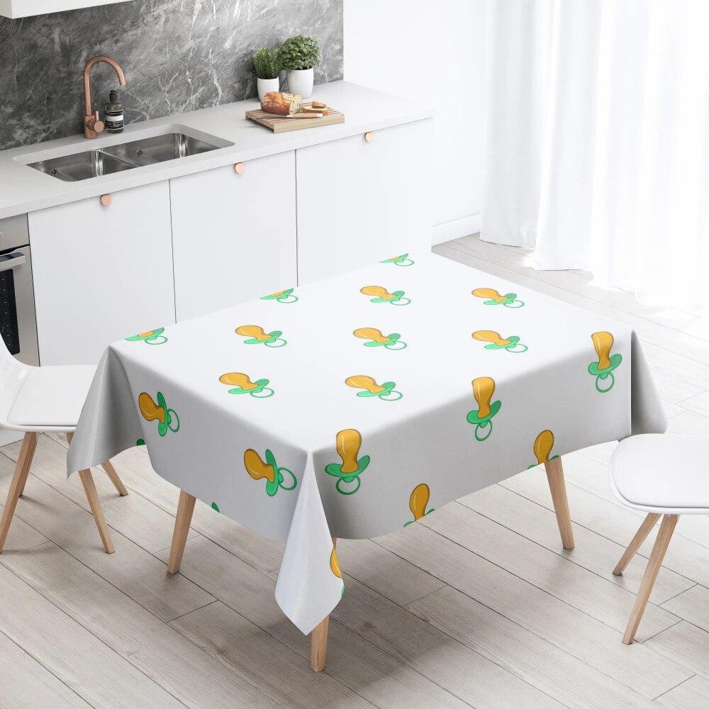 Cartoon Tablecloth Home Decor Stain Resistant Waterproof Table Decoration Rectangular Kitchen Fireplace Countertop