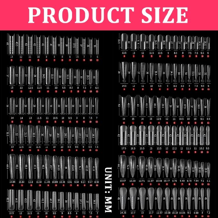 288 Pieces/Set Nails Forms Nails Extension Molds 12 Types Nails Shapes Acrylic Nails Extension Tips
