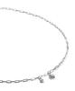 Surgical Link Chain Mini Flower Turquoise Charm Necklace (PLT-NL-033_SV)