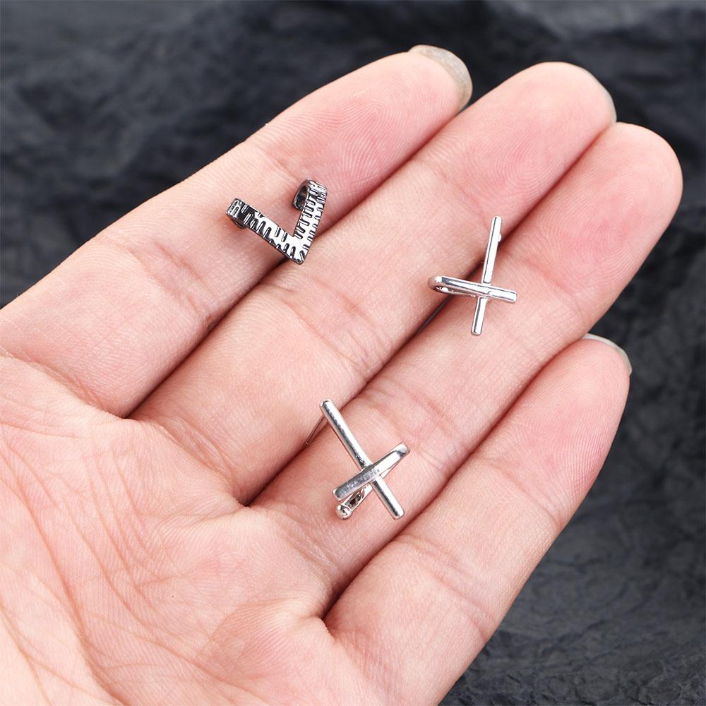 Hip Hop Simple Cross Trend Women Hollow Metal Ear Studs Geometry Men Earrings Korean Style Earrings