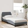 VidaXL Bed Frames with Headboard, Upholstered Bed with Slat Base, Single Bed with Feet, Bedroom Adult Bed, Grey 373073