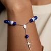 Elegant Crucifix Charm Bracelet Religious Symbol Jewelry Alloy Design Wristband For Daily Wear Secure Lock Clasp