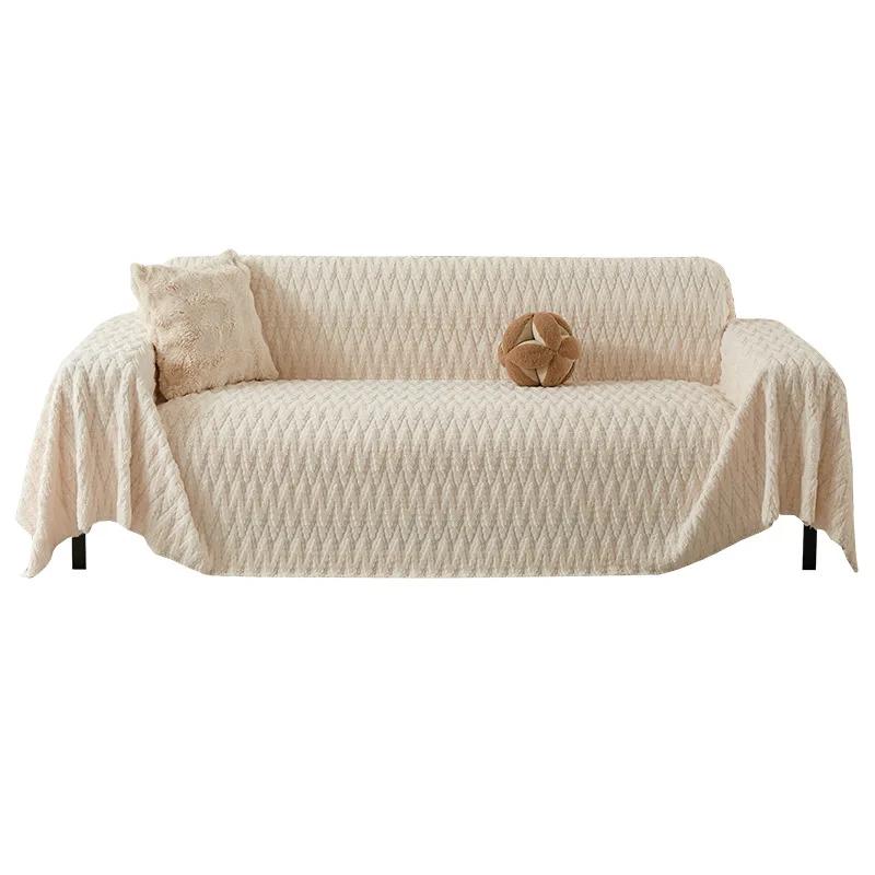 Winter Cotton Wool One-piece Sofa Towel Thickened Warm Sofa Towel Winter Advanced Sofa Cushion Non-slip Full Cover Cushion