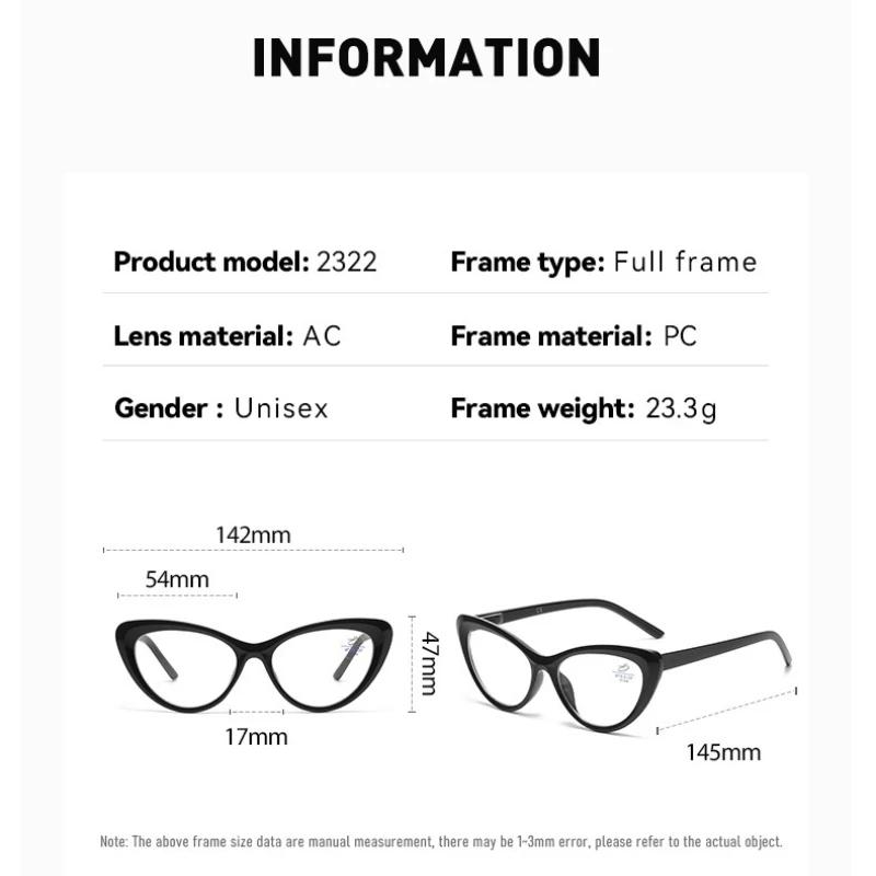 Neutral Fashion Cat-Eye Blue Light Blocking Reading Glasses Women's New Luxury Elegant High-Definition Reading Glasses +3.5+4.0