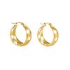 18K Gold Star Hollow Retro Stainless Steel Hoops - French-Inspired Earrings