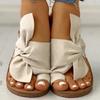 Slippers, New Summer Sandals, Large Women's Flat Shoes With Bow Over The Border