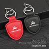 Leather Car Emblem Pendant Keychain Key Ring Accessories For Citroen C3 C5 C5X C4 e-C4 X e-C3 C-Elysee Berlingo C1 C-Crosser C6