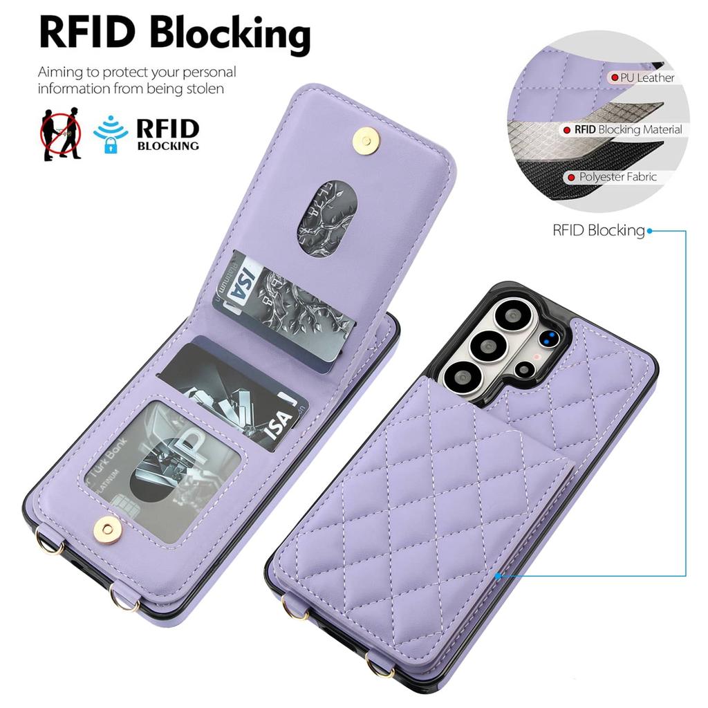 For Samsung Galaxy S26 S25 S24 S23 S22 S21 Ultra Note 20 Ultra Case Wallet with Card Holder, Flip Magnetic Clasp Kickstand Cover