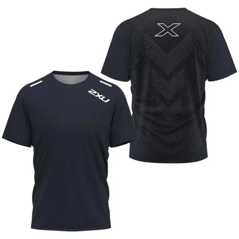 Men's Sports Quick Drying T-shirt 2XU Outdoor Fitness Training Wear Men's Tennis Breathable Short Sleeve Running Light Loose Top