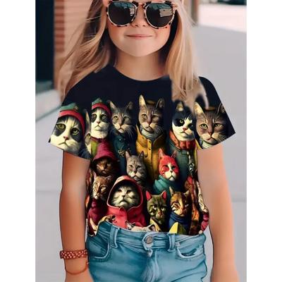 T-shirt per Bambini alla Moda e di Alta Qualità Amore Multi Cane Animale Fantasia T-shirt a Maniche Corte per Bambini e Donne
