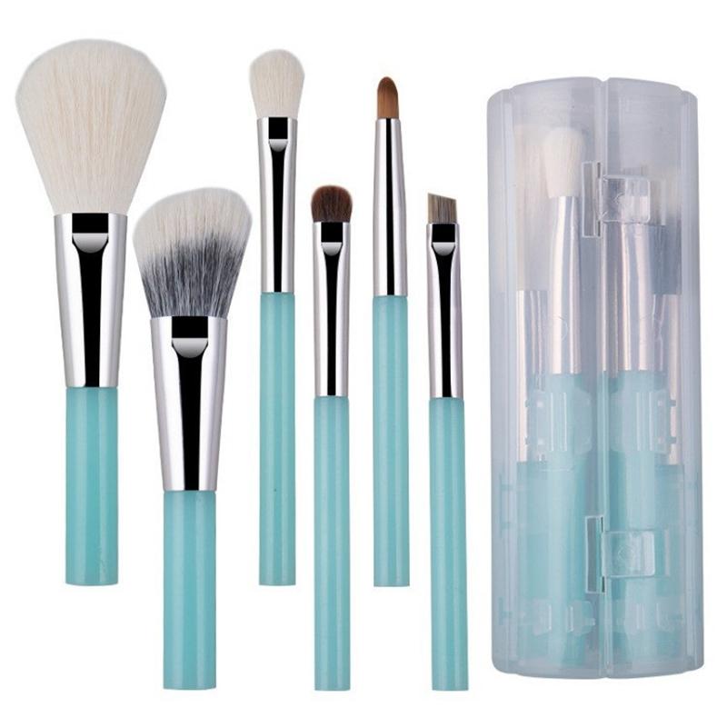 

Portable 6-Piece Makeup Brush Set, Soft Mini Roll-Up Tube, Eyeshadow Brush, Blush, Foundation, And Contour Brush Tools. as the picture