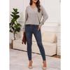 Women's Sweater Fall/Winter Casual Sweatshirt Women's Solid Color Top Long-Sleeve Crew Neck Patchwork Pullover Top T-Shirt