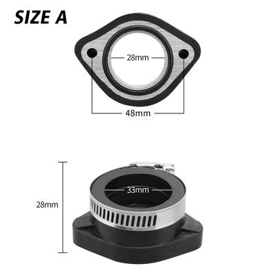 NIBBI Carburetor Flange Manifold Intake Pipe Adapter Fit PWK24/26/28mmPE Carburetor Kawasaki GY6 Engine Manifold Motorcycle Part